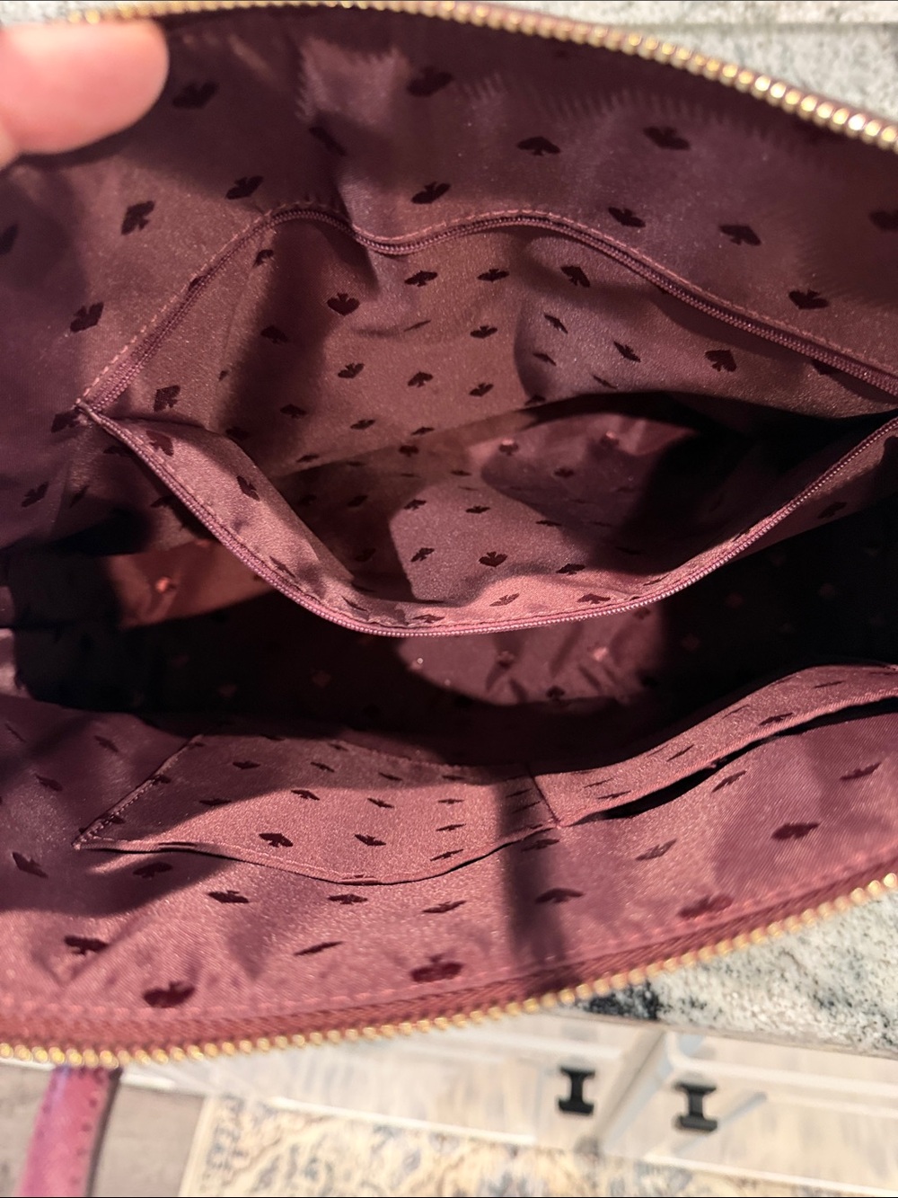 Kate Spade glitter tote in burgundy sparkle - Picture 7 of 14